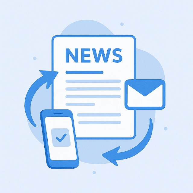 ニュースを読んでいるビジネスパーソン